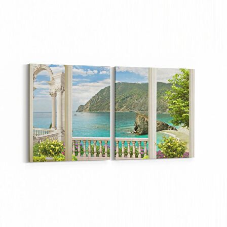 Olla 14236K2Y Doğa / Manzara Görseli Kare 2'li Yatay Kanvas Tablo (Ölçü: 105X50)