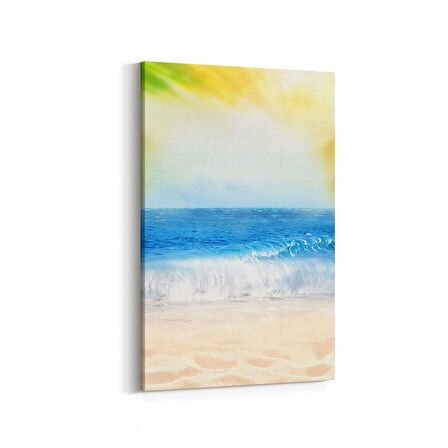 Olla 16431D Kumsal / Sahil Görseli Dikey Kanvas Tablo (Ölçü: 100X150)