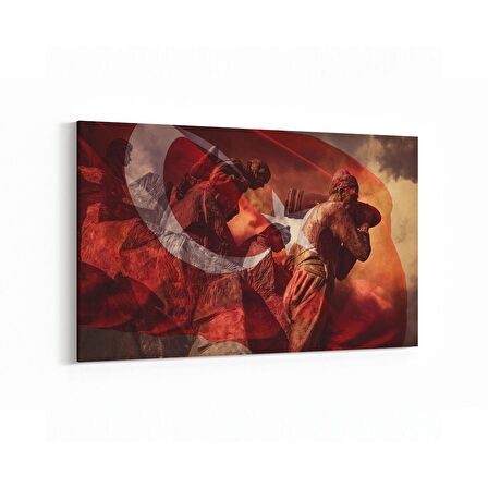 Olla 17554Y Türk Bayrağı Görseli Yatay Kanvas Tablo (Ölçü: 45X30)