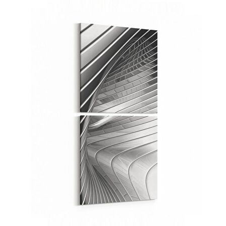 Olla 10370K2D Abstract Görsel Kare 2'li Dikey Kanvas Tablo (Ölçü: 30X65)