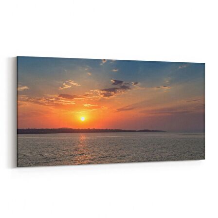 Olla 16008YD Günbatımı Görseli Yatay Dar Kanvas Tablo (Ölçü: 60X30)