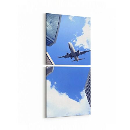 Olla 18039KD Yapı Görseli Kare 2'li Dikey Kanvas Tablo (Ölçü: 30X65)