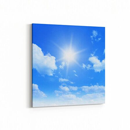Olla 15767K Gökyüzü Bulut Görseli  Kare Kanvas Tablo (Ölçü: 60X60)