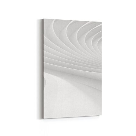 Olla 10449D Beyaz Kabartma Görseli Dikey Kanvas Tablo (Ölçü: 60X90)