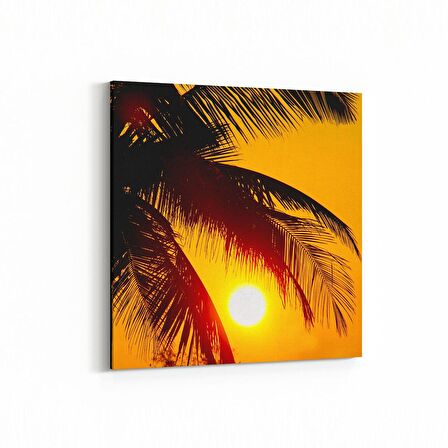 Olla 15930K Günbatımı Görseli Kare Kanvas Tablo (Ölçü: 100X100)