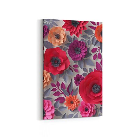 Olla 11621D Çiçek Görseli Dikey Kanvas Tablo (Ölçü: 100X150)
