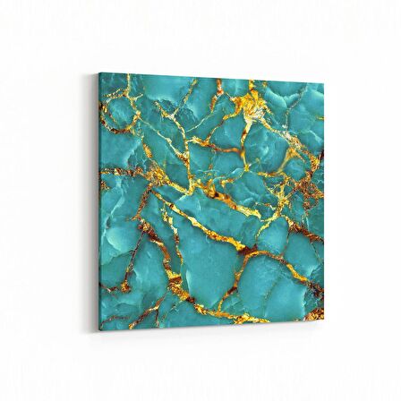 Olla 16684K Mermer Desen Görsel Kare Kanvas Tablo (Ölçü: 100X100)