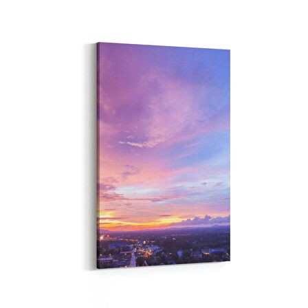 Olla 15927D Günbatımı Görseli Dikey Kanvas Tablo (Ölçü: 60X90)