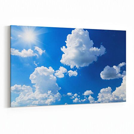 Olla 15562Y Gökyüzü Bulut Görseli  Yatay Kanvas Tablo (Ölçü: 150X100)