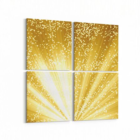 Olla 10064K4 Abstract Görsel Kare 4'lü Kanvas Tablo (Ölçü: 145X145)