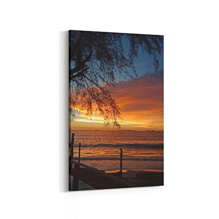 Olla 15982D Günbatımı Görseli Dikey Kanvas Tablo (Ölçü: 100X150)