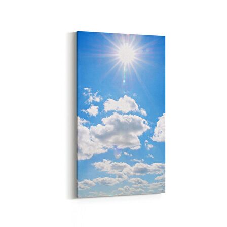 Olla 15474DD Gökyüzü Bulut Görseli  Dikey Dar Kanvas Tablo (Ölçü: 60X120)
