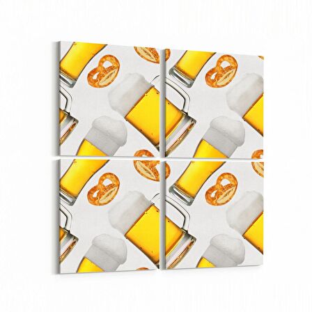 Olla 15222K4 Gıda Görseli Kare 4'lü Kanvas Tablo (Ölçü: 145X145)