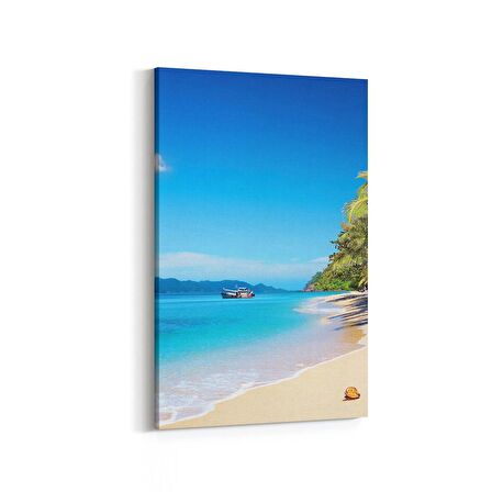 Olla 16574D Kumsal / Sahil Görseli Dikey Kanvas Tablo (Ölçü: 60X90)