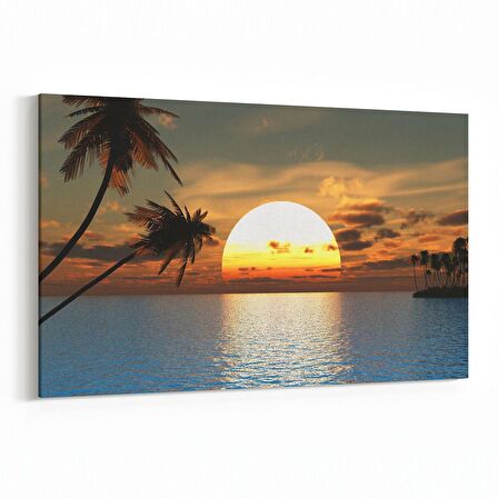 Olla 16030Y Günbatımı Görseli Yatay Kanvas Tablo (Ölçü: 45X30)