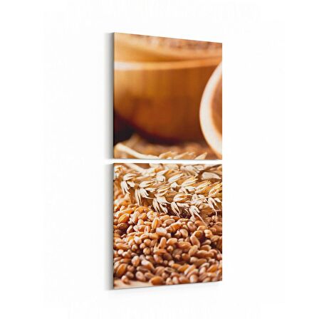 Olla 15217K2D Gıda Görseli 2'li Dikey Kanvas Tablo (Ölçü: 30X65)