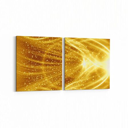Olla 10070K2Y Abstract Görsel Kare 2'li Yatay Kanvas Tablo (Ölçü: 125X60)