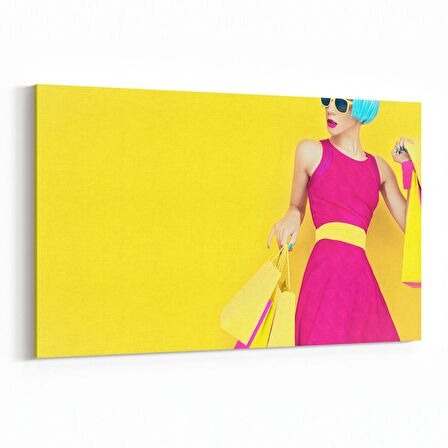 Olla 16838Y Model / Manken Görseli Yatay Kanvas Tablo (Ölçü: 150X100)