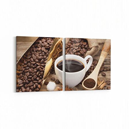 Olla 15089K2Y Gıda Görseli Kare 2'li Yatay Kanvas Tablo (Ölçü: 125X60)