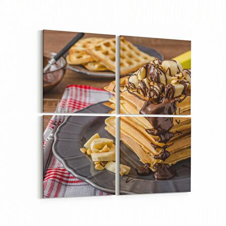 Olla 15139K4 Gıda Görseli Kare 4'lü Kanvas Tablo (Ölçü: 65X65)