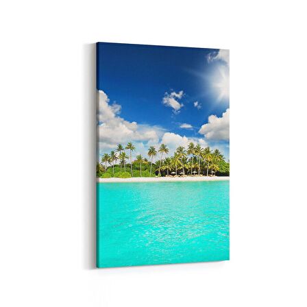 Olla 16615D Kumsal / Sahil Görseli Dikey Kanvas Tablo (Ölçü: 100X150)