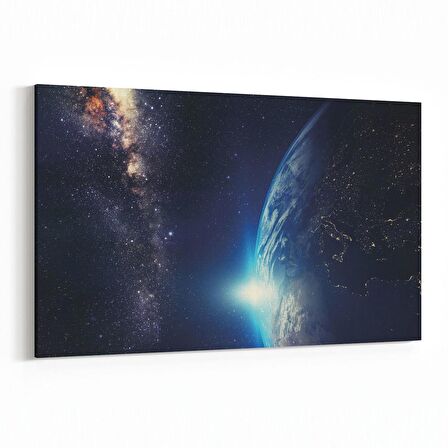 Olla 14713Y Gece Gökyüzü Görseli Yatay Kanvas Tablo (Ölçü: 150X100)