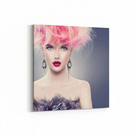 Olla 16887K Model / Manken Görseli Kare Kanvas Tablo (Ölçü: 30X30)