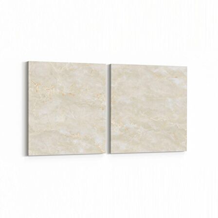 Olla 16725K2Y Mermer Desen Görsel Kare 2'li Yatay Kanvas Tablo (Ölçü: 145X70)