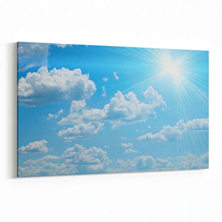 Olla 15632Y Gökyüzü Bulut Görseli  Yatay Kanvas Tablo (Ölçü: 150X100)