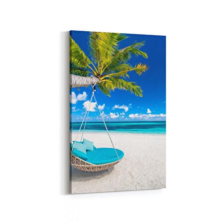 Olla 16368D Kumsal / Sahil Görseli Dikey Kanvas Tablo (Ölçü: 70X105)