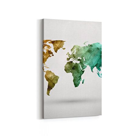 Olla 16169D Harita Görseli Dikey Kanvas Tablo (Ölçü: 100X150)