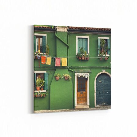 Olla 18014K4 Yapı Görseli Kare 4'lü Kanvas Tablo (Ölçü: 125X125)