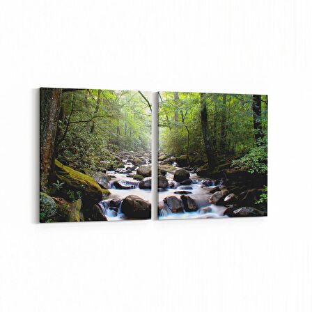 Olla 14033K2Y Doğa / Manzara Görseli Kare 2'li Yatay Kanvas Tablo (Ölçü: 85X40)