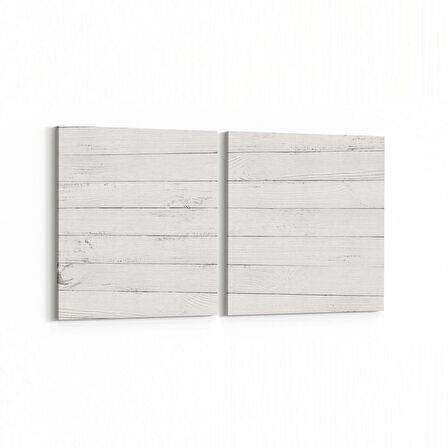 Olla 12012K2Y Ahşap Desen Görseli Kare 2'li Yatay Kanvas Tablo (Ölçü: 65X30)