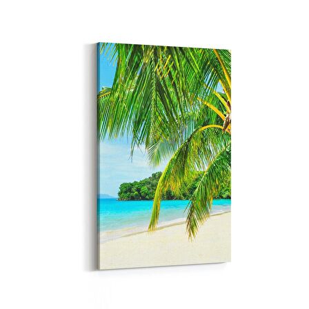 Olla 16486D Kumsal / Sahil Görseli Dikey Kanvas Tablo (Ölçü: 60X90)