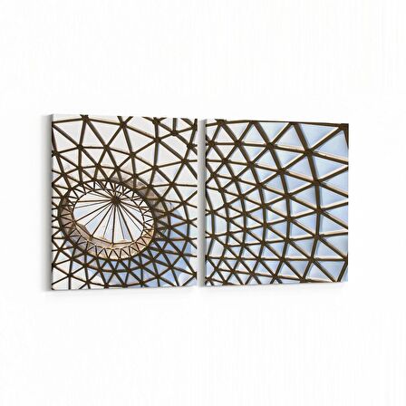 Olla 10125K2Y Abstract Görsel Kare 2'li Yatay Kanvas Tablo (Ölçü: 125X60)