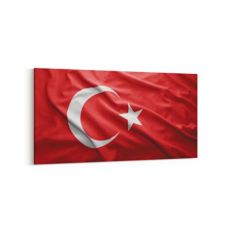 Olla 17537YD Türk Bayrağı Görseli Yatay Dar Kanvas Tablo (Ölçü: 60X30)