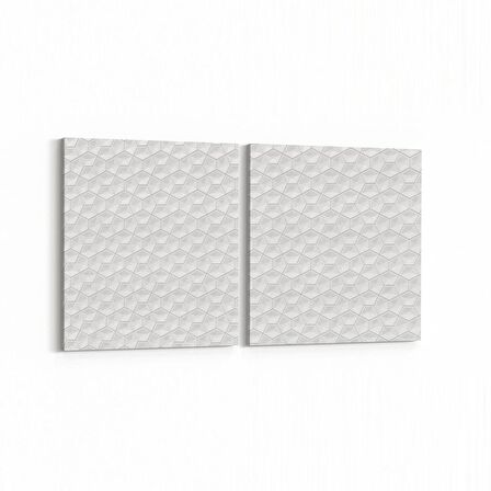 Olla 14943K2Y Geometrik Desen Görseli Kare 2'li Yatay Kanvas Tablo (Ölçü: 65X30)