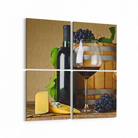 Olla 15077K4 Gıda Görseli Kare 4'lü Kanvas Tablo (Ölçü: 105X105)