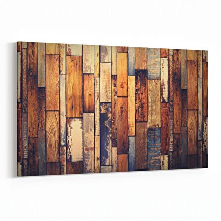 Olla 12030Y Ahşap Desen Görseli Yatay Kanvas Tablo (Ölçü: 90X60)