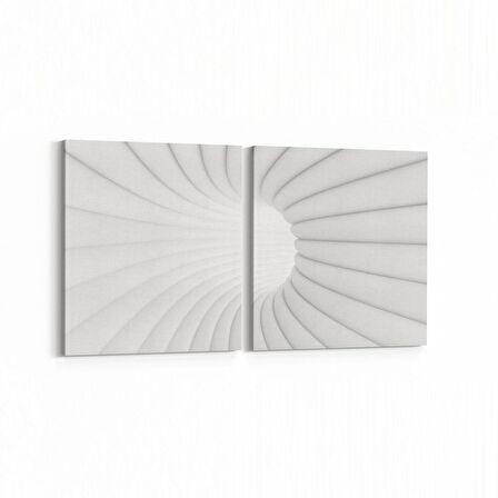 Olla 10269K2Y Abstract Girdap Görsel Kare 2'li Yatay Kanvas Tablo (Ölçü: 145X70)