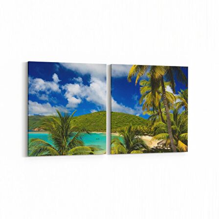 Olla 13681K2Y Doğa / Manzara Görseli Kare 2'li Yatay Kanvas Tablo (Ölçü: 145X70)