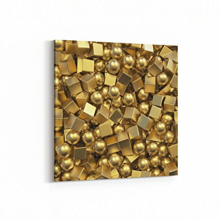 Olla 10019K Abstract 3 Boyut Görsel Kare Kanvas Tablo (Ölçü: 25X25)