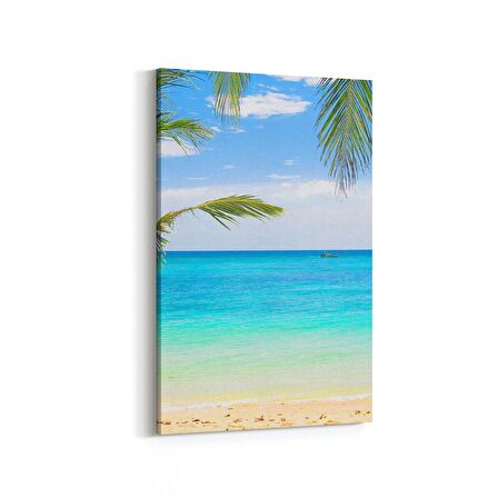 Olla 16527D Kumsal / Sahil Görseli Dikey Kanvas Tablo (Ölçü: 100X150)