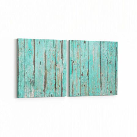 Olla 12023K2Y Ahşap Desen Görseli Kare 2'li Yatay Kanvas Tablo (Ölçü: 85X40)