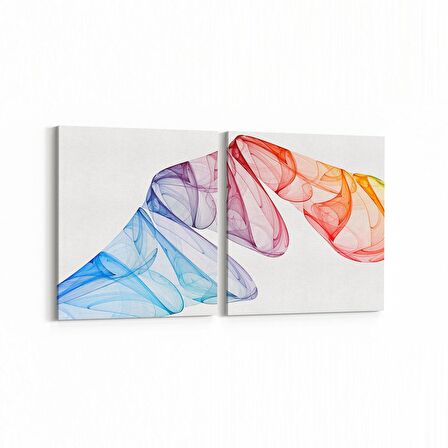 Olla 10140K2Y Abstract Görsel Kare 2'li Yatay Kanvas Tablo (Ölçü: 65X30)
