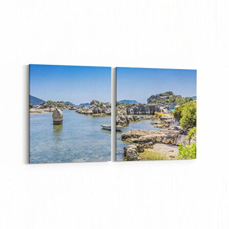 Olla 14206K2Y Doğa / Manzara Görseli Kare 2'li Yatay Kanvas Tablo (Ölçü: 145X70)