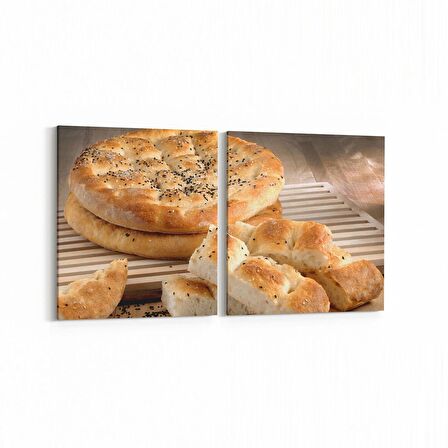 Olla 15043K2Y Gıda Görseli Kare 2'li Yatay Kanvas Tablo (Ölçü: 105X50)
