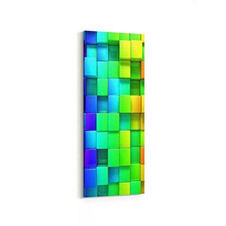 Olla 10057DI Abstract 3 Boyut Görsel Dikey İnce Kanvas Tablo (Ölçü: 40X120)