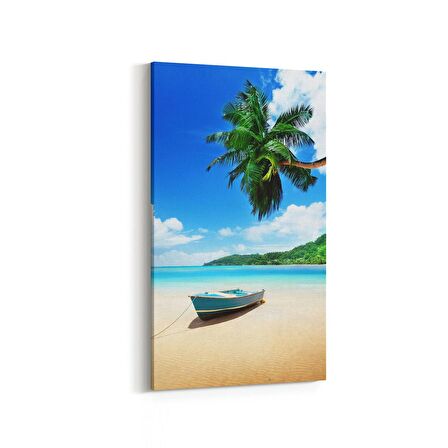 Olla 16422DD Kumsal / Sahil Görseli Dikey Dar Kanvas Tablo (Ölçü: 30X60)